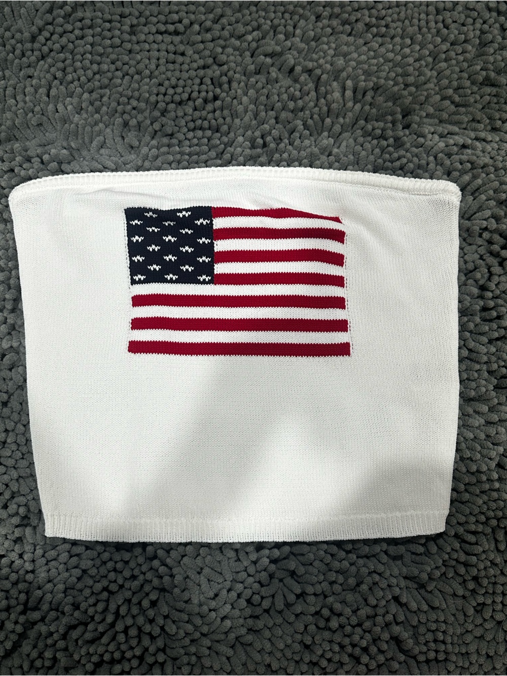 White Tube Top with American Flag